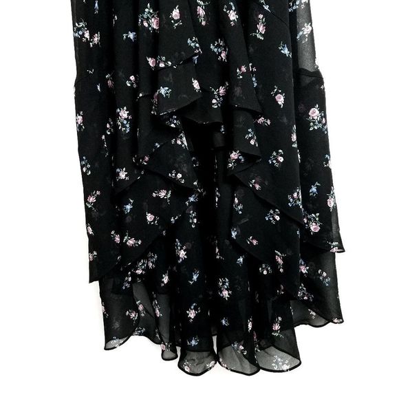 1.State Woodland Calico Rich Black Floral High Low Dress - Picture 6 of 9